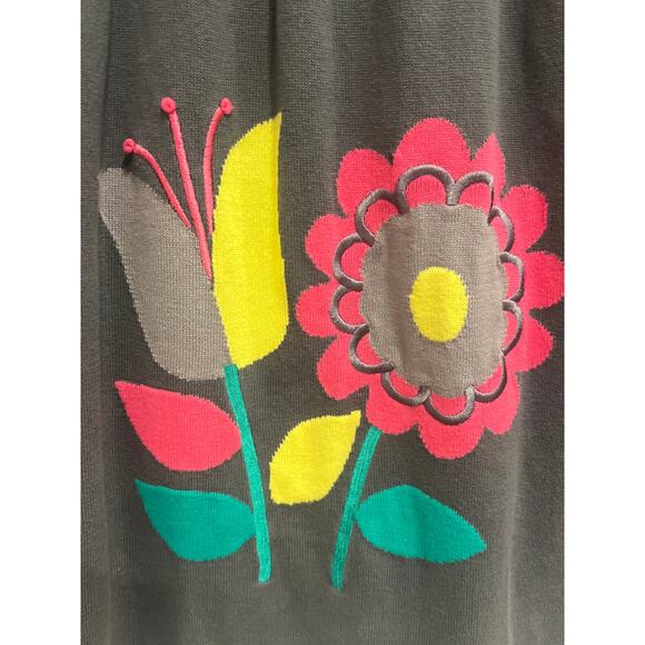 Hanna Andersson multi color sweater dress with flowers - Size 120 - Picture 3 of 5